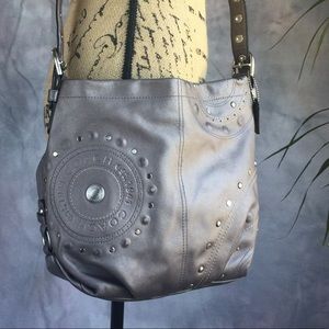 Coach Studded Crossbody M1069-F16178 Graphite EUC
